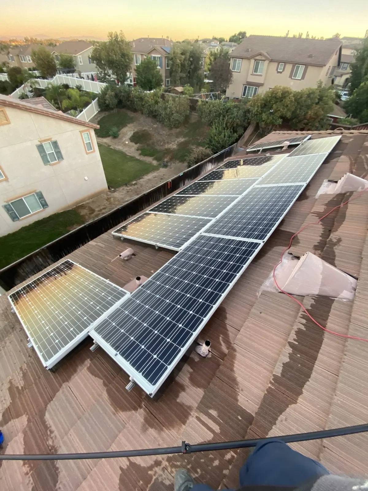 Solar panel cleaning at a Southern California property